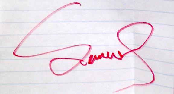 Sandy Berman's huge, sprawling signature